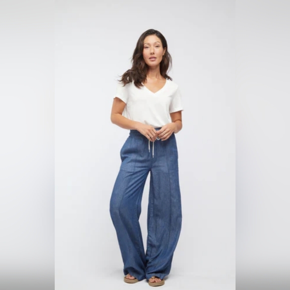 Oliver Logan Pants - Oliver Logan Leonard Wide Leg Denim Pants M
